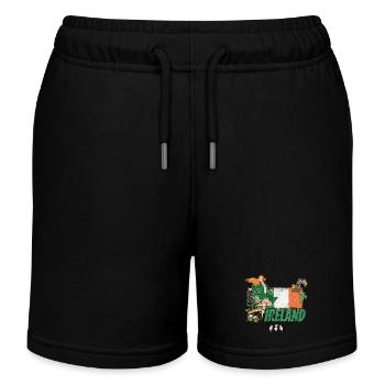 Ireland Design with Flag St Patricks Day Souvenir - Kids Organic Sweat Shorts by Stanley/Stella - black - Front
