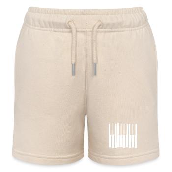 Piano Keyboard Strip Pattern - Kids Organic Sweat Shorts by Stanley/Stella - soft Ecru - Front