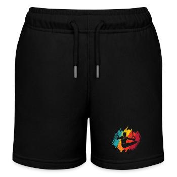 Turner Retro Gymnastik Ringeturnen Turnen - Kinder Organic Joggingshorts Mini Bolter von Stanley/Stella - Schwarz - Vorne