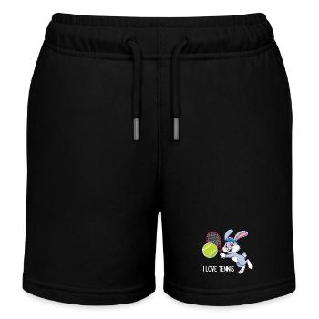 I Love Tennis - Kids Organic Sweat Shorts by Stanley/Stella - black - Front