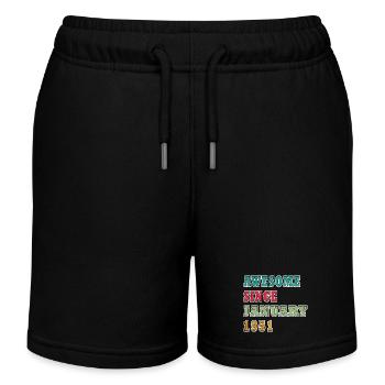 Vintage 1951 Jubiläum Druck - Kinder Organic Joggingshorts Mini Bolter von Stanley/Stella - Schwarz - Vorne