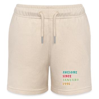Cadeau d’anniversaire rétro vintage de janvier 1996 - Short de jogging enfant bio Stanley/Stella - écru doux - Devant
