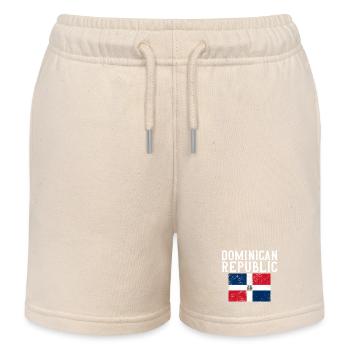 Dominican Republic Flag Souvenir - Kids Organic Sweat Shorts by Stanley/Stella - soft Ecru - Front