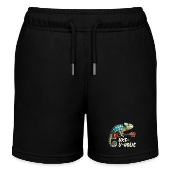 Chameleon Uke-u-holic - Kids Organic Sweat Shorts by Stanley/Stella - black - Front