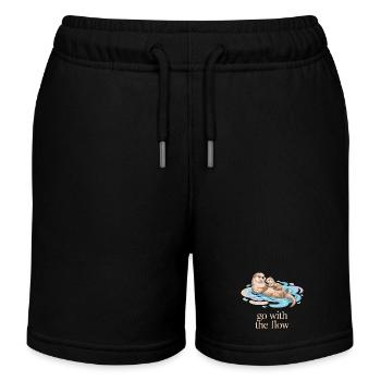 Otter Family Go with the Flow - Kids Organic Sweat Shorts by Stanley/Stella - black - Front