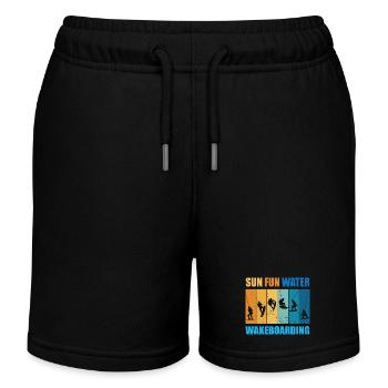 Sonne, Spass, Wasser, Wakeboarden - Kinder Organic Joggingshorts Mini Bolter von Stanley/Stella - Schwarz - Vorne