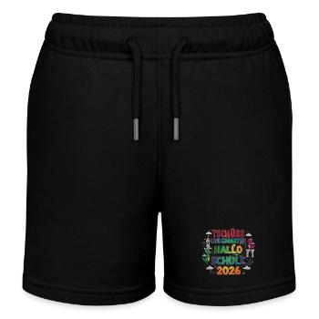 Tschüss Kindergarten Hallo Schule 2026 - Kinder Organic Joggingshorts Mini Bolter von Stanley/Stella - Schwarz - Vorne