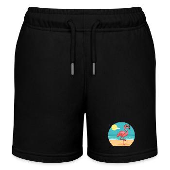 Flamingo beim Sonnenbad Nr.2 - Kinder Organic Joggingshorts Mini Bolter von Stanley/Stella - Schwarz - Vorne