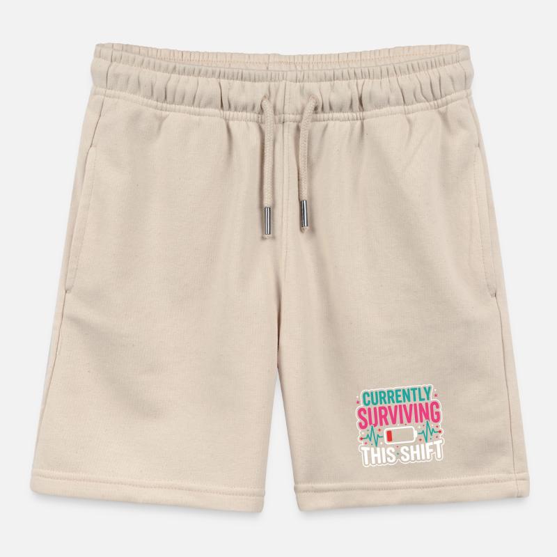 Night Shift Nurse, Tired Kids Organic Sweat Shorts by Stanley/Stella