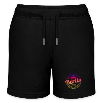 Berlin in Deutschland mit Regenbogenfarben Design - Kinder Organic Joggingshorts Mini Bolter von Stanley/Stella - Schwarz - Vorne