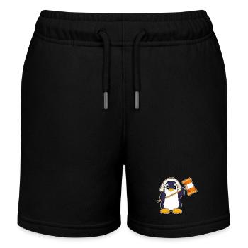 Pinguin Richter Richterhammer - Kinder Organic Joggingshorts Mini Bolter von Stanley/Stella - Schwarz - Vorne