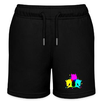 Motif de cheval graphiquement vif - Short de jogging enfant bio Stanley/Stella - noir - Devant