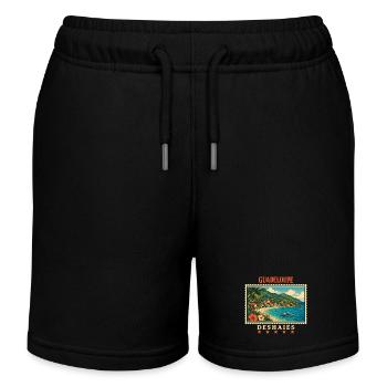 Guadeloupe Deshaies Vintage Travel Brand - Kids Organic Sweat Shorts by Stanley/Stella - black - Front