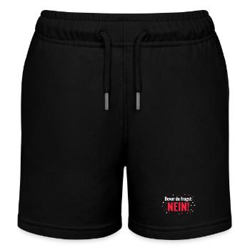 Bevor du fragst Nein lustiges Statement - Kinder Organic Joggingshorts Mini Bolter von Stanley/Stella - Schwarz - Vorne