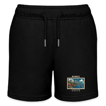 Norwegen Lofoten Vintage Reisemarke - Kinder Organic Joggingshorts Mini Bolter von Stanley/Stella - Schwarz - Vorne