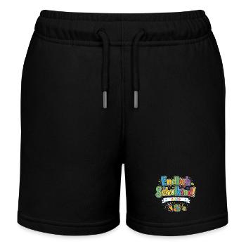 Endlich Schulkind 2026 - bunter Schulstart - Kinder Organic Joggingshorts Mini Bolter von Stanley/Stella - Schwarz - Vorne