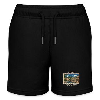 Tschechien Karlovy Vary Vintage Reisemarke - Kinder Organic Joggingshorts Mini Bolter von Stanley/Stella - Schwarz - Vorne