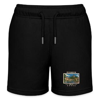 Österreich Graz Vintage Reisemarke - Kinder Organic Joggingshorts Mini Bolter von Stanley/Stella - Schwarz - Vorne