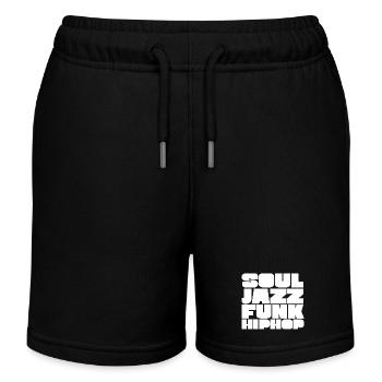 Soul Jazz Funk HipHop Typeface - Kids Organic Sweat Shorts by Stanley/Stella - black - Front