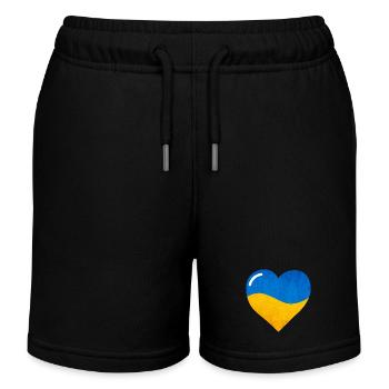 The Flag Of Ukraine, Ukrainian flag - Kids Organic Sweat Shorts by Stanley/Stella - black - Front