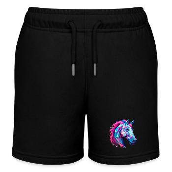 Horse's head - Kids Organic Sweat Shorts by Stanley/Stella - black - Front