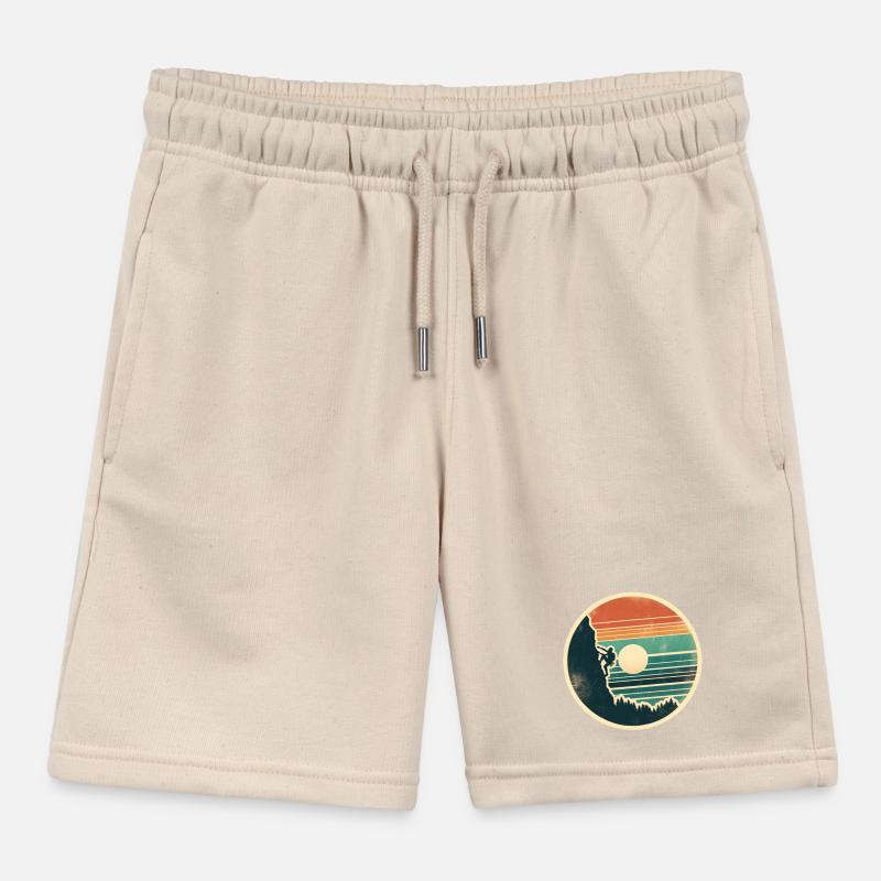Climbing Climbers Mountains Rocks Bouldering Kids Organic Sweat Shorts by Stanley/Stella