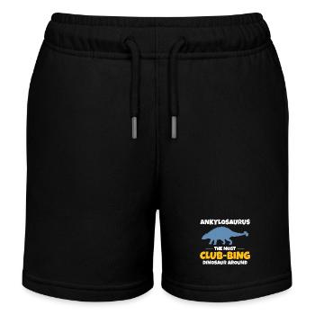 Ankylosaurus Dinosaurier Dino Fossil Hunting Club - Kinder Organic Joggingshorts Mini Bolter von Stanley/Stella - Schwarz - Vorne