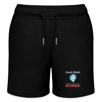 Muschel Muschel Sammler Beachcomber Muschel - Kinder Organic Joggingshorts Mini Bolter von Stanley/Stella - Schwarz - Vorne