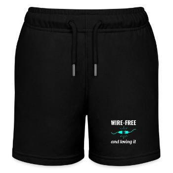Elektriker: kabellos und liebevoll leben - Kinder Organic Joggingshorts Mini Bolter von Stanley/Stella - Schwarz - Vorne
