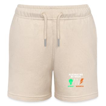 Électricien : alterner génie et folie - Short de jogging enfant bio Stanley/Stella - écru doux - Devant