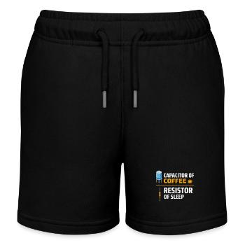 Électricien : Condensateur de café, résistance de veille - Short de jogging enfant bio Stanley/Stella - noir - Devant
