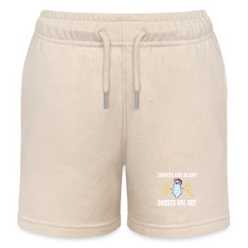 Electrician Halloween: Shorts Are Scary Ghosts - Kids Organic Sweat Shorts by Stanley/Stella - soft Ecru - Front