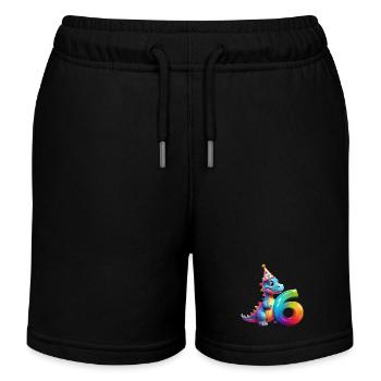 DINO 6 ANS DINOSAURE 6E ANNIVERSAIRE - Short de jogging enfant bio Stanley/Stella - noir - Devant
