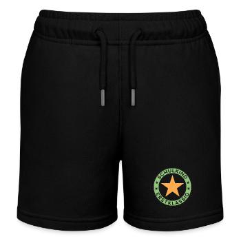 Schulkind 2026 Erstklassig Einschulung Schulanfang - Kinder Organic Joggingshorts Mini Bolter von Stanley/Stella - Schwarz - Vorne