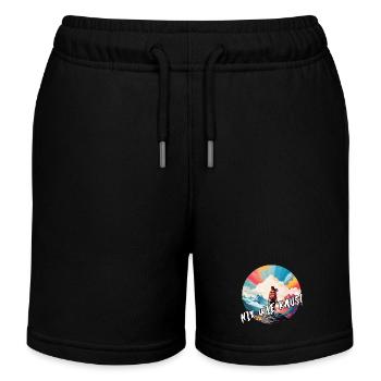 Nix wie raus - in die Natur - auf die Berge. Frau - Kinder Organic Joggingshorts Mini Bolter von Stanley/Stella - Schwarz - Vorne