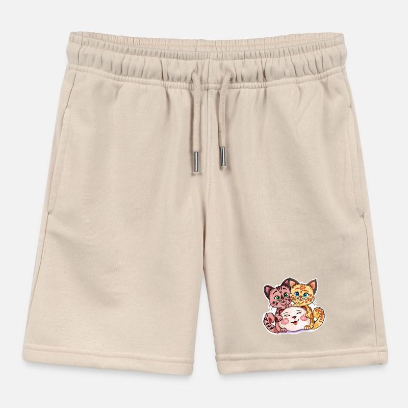 Zwei Kätzchen mit Stofftier Kinder Organic Joggingshorts Mini Bolter von Stanley/Stella
