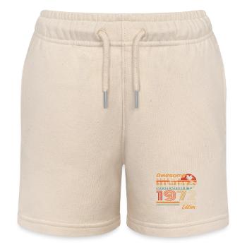 Birthday Gift - Born in January 1972 - Kids Organic Sweat Shorts by Stanley/Stella - soft Ecru - Front