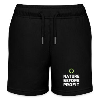 La nature avant le profit | Forêt arbres nature amour de la nature - Short de jogging enfant bio Stanley/Stella - noir - Devant