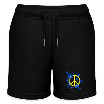 70er Jahre Blume Muster - Kinder Organic Joggingshorts Mini Bolter von Stanley/Stella - Schwarz - Vorne