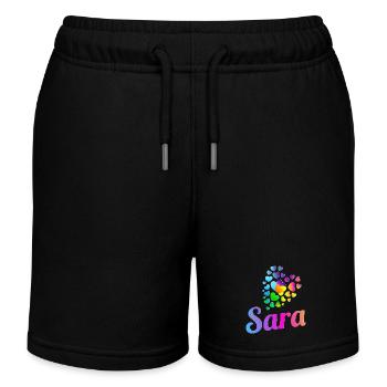 Sara Birthday Sara - Kids Organic Sweat Shorts by Stanley/Stella - black - Front