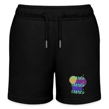 MERCI. MERCI MAÎTRESSE. CADEAU MAÎTRESSE. VACANCES - Short de jogging enfant bio Stanley/Stella - noir - Devant