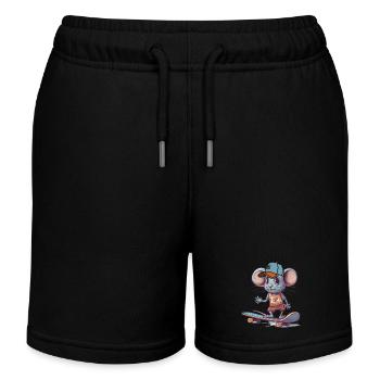 Skateboard Maus Skateboarder Nagetier cool sk8 - Kinder Organic Joggingshorts Mini Bolter von Stanley/Stella - Schwarz - Vorne
