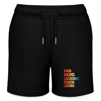 Papa Held Lacrosse Coach Legende Sport Papa 2024 - Kinder Organic Joggingshorts Mini Bolter von Stanley/Stella - Schwarz - Vorne
