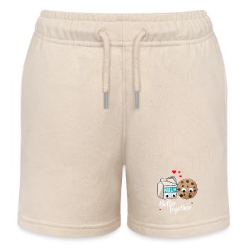 Better together - Milk and Cookie love Couple - Kinder Organic Joggingshorts Mini Bolter von Stanley/Stella - Natur - Vorne