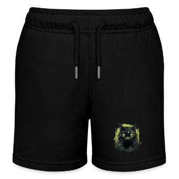 Design de chat cool - Short de jogging enfant bio Stanley/Stella - noir - Devant