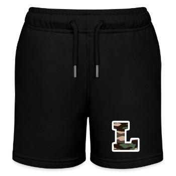 lettre L camouflage militaire-idée cadeau - Short de jogging enfant bio Stanley/Stella - noir - Devant