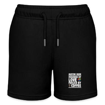 Austism Mum Powered by Love, Fueled by Coffee - Kids Organic Sweat Shorts by Stanley/Stella - black - Front