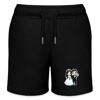 Just Married - For Wedding - Kids Organic Sweat Shorts by Stanley/Stella - black - Front