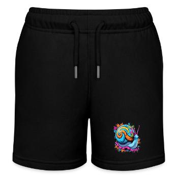 Partyschnecke bunte Weinbergschnecke - Kinder Organic Joggingshorts Mini Bolter von Stanley/Stella - Schwarz - Vorne