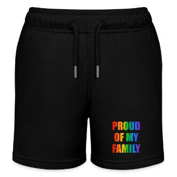 Stolz auf meine Familie - Kinder Organic Joggingshorts Mini Bolter von Stanley/Stella - Schwarz - Vorne